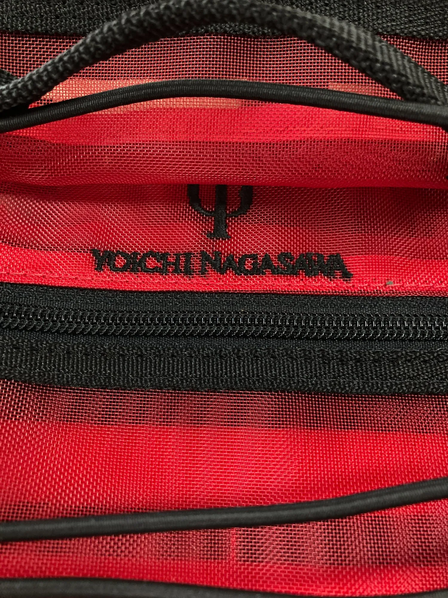 Yoichi Nagasawa 1990s red nylon mesh backpack waist bag